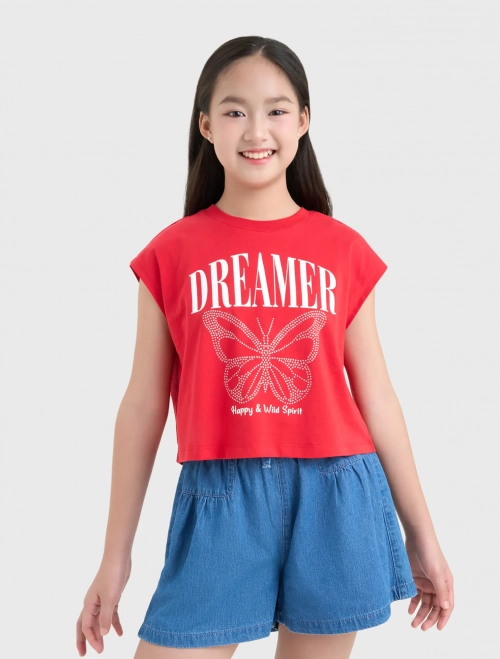 Áo phông bé gái cotton USA có hình in