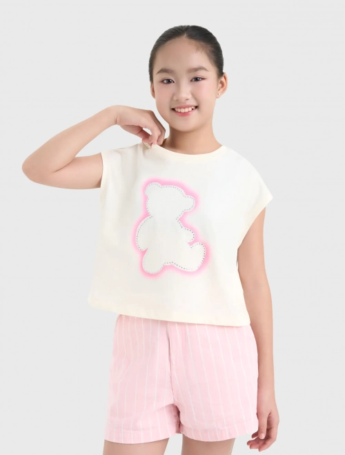 Áo phông bé gái cotton USA có hình in
