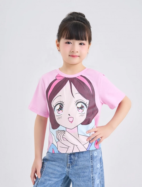 Áo phông bé gái cotton USA có hình in