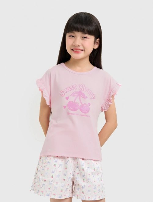 Áo phông bé gái cotton USA có hình in