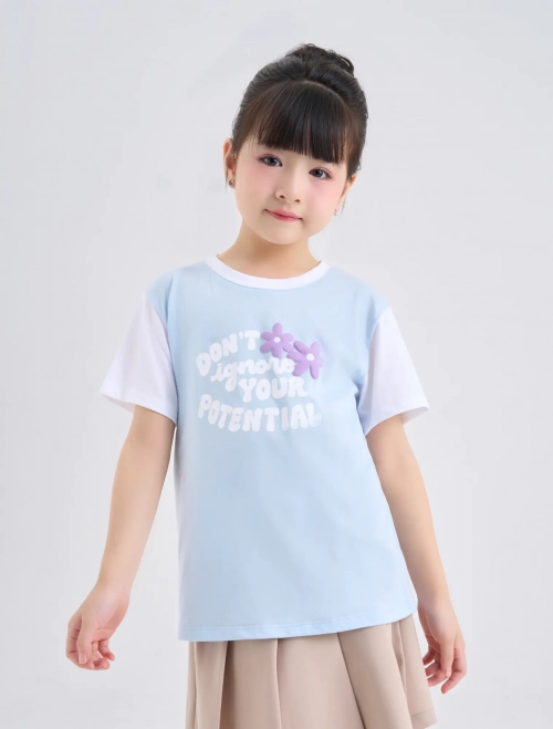 Áo phông bé gái cotton USA có hình in