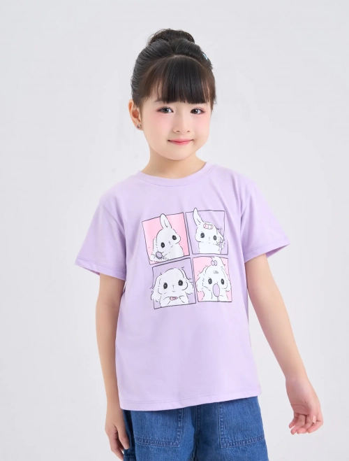 Áo phông bé gái cotton USA có hình in