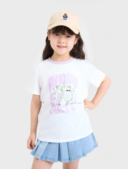 Áo phông bé gái cotton USA có hình in