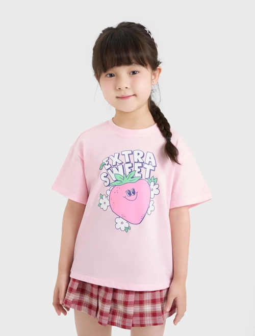 Áo phông bé gái cotton USA có hình in