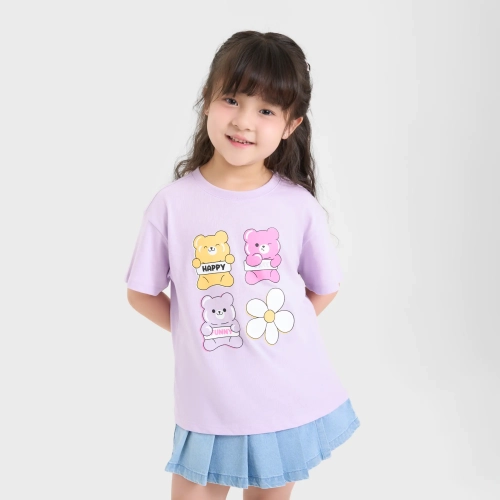Áo phông bé gái cotton USA có hình in
