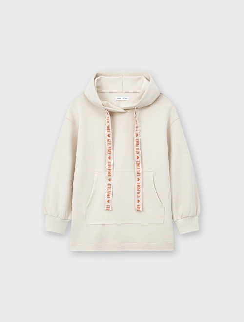 Áo nỉ có mũ bé gái interlock