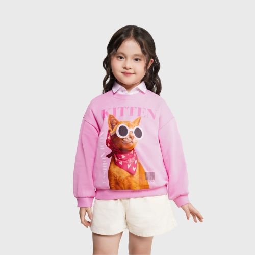 Áo nỉ bé gái có hình in