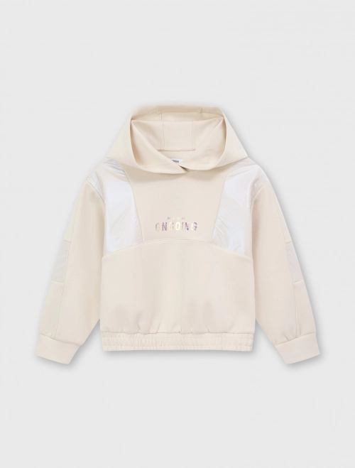 Áo nỉ có mũ bé gái interlock