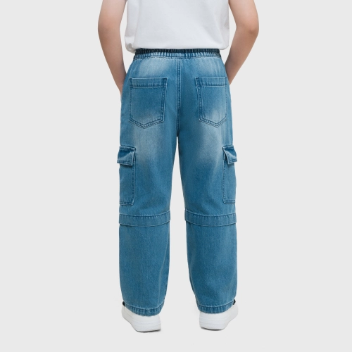 Quần jeans bé trai cotton túi hộp dáng suông