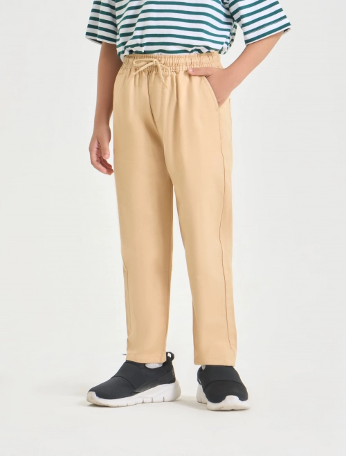 Quần khaki bé trai cotton cạp chun dáng suông