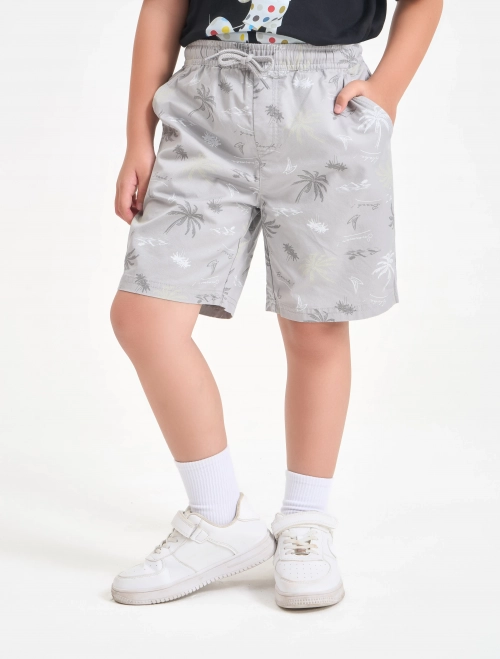 Quần soóc bé trai cotton cạp chun in họa tiết