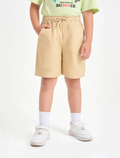 Quần soóc bé trai cotton cạp chun in họa tiết