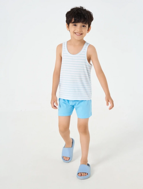 Combo 2 quần mặc nhà bé trai cotton cạp chun