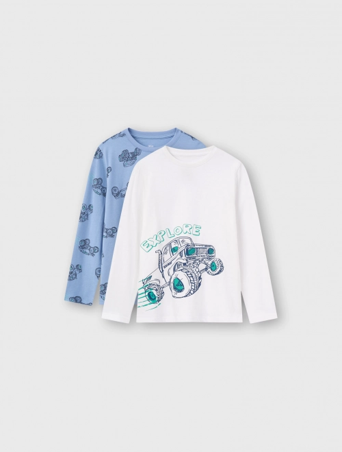 Combo 2 áo mặc nhà bé trai có hình in