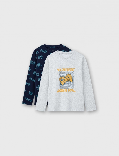 Combo 2 áo mặc nhà bé trai có hình in