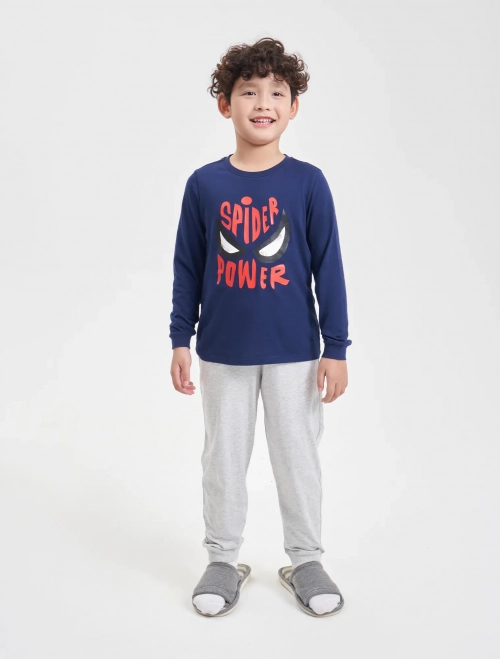 Bộ mặc nhà bé trai cotton in hình Spiderman