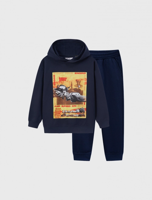 Bộ quần áo nỉ cào lông bé trai in hình Pixar Charater