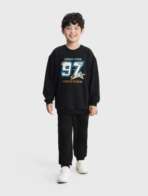 Bộ quần áo nỉ bé trai có hình in