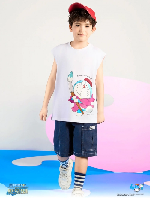 Áo sát nách bé trai in hình Doraemon