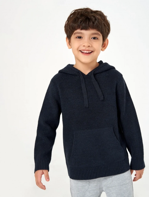 Áo len bé trai có mũ dài tay