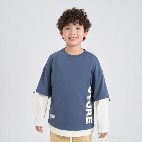 Áo phông bé trai cotton USA dài tay có hình in