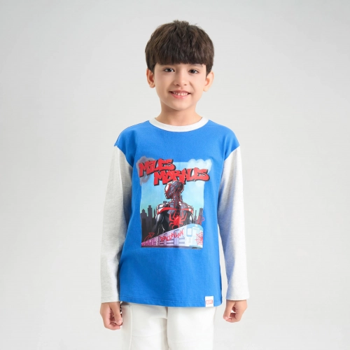 Áo phông bé trai cotton USA dài tay in Avenger