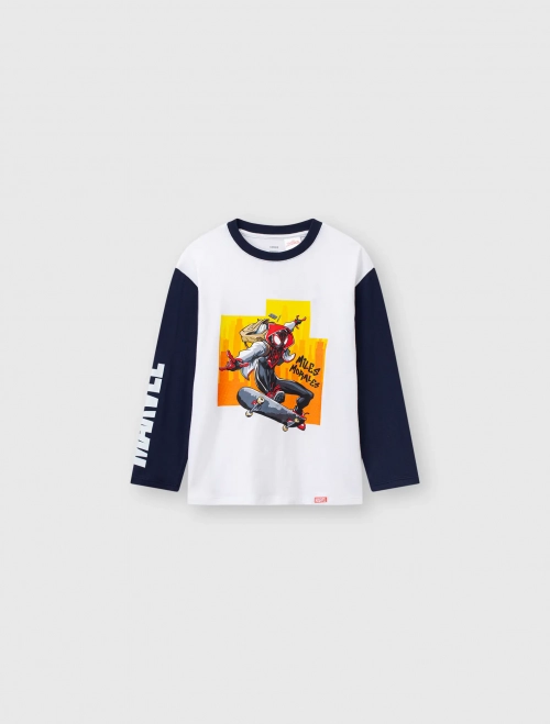 Áo phông bé trai cotton USA dài tay in Avenger
