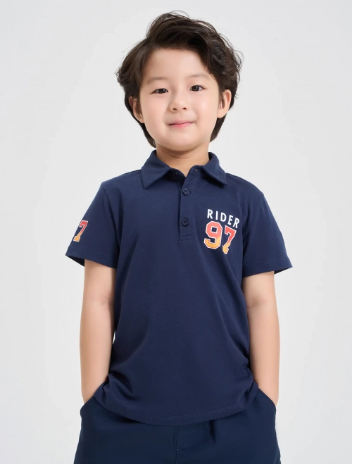 Áo polo bé trai cotton USA có hình in