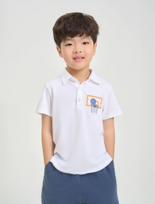 Áo polo bé trai cotton USA có hình in