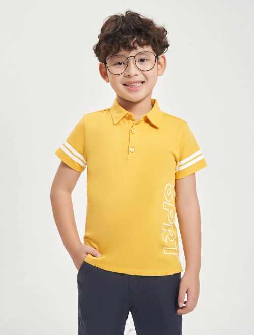 Áo polo bé trai cotton USA có hình in