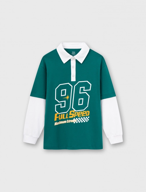 Áo polo bé trai có hình in