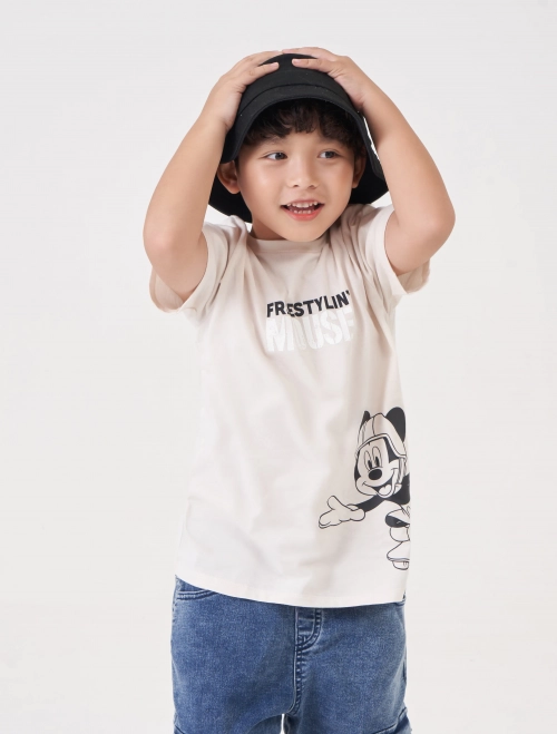 Áo phông bé trai cotton USA in hình Mickey