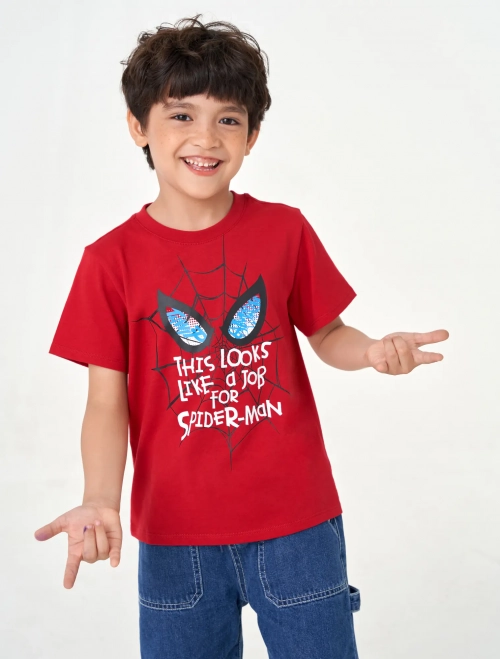 Áo phông bé trai cotton in hình Spiderman