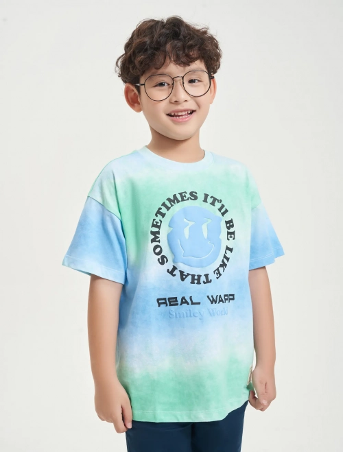Áo phông bé trai cotton in loang