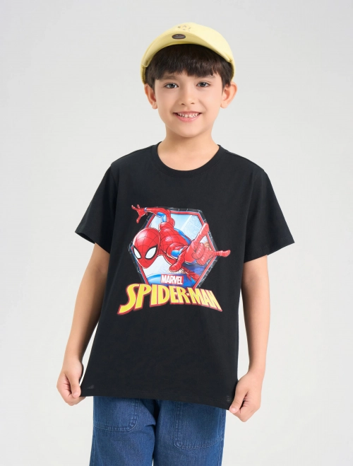 Áo phông bé trai cotton USA in hình Spiderman