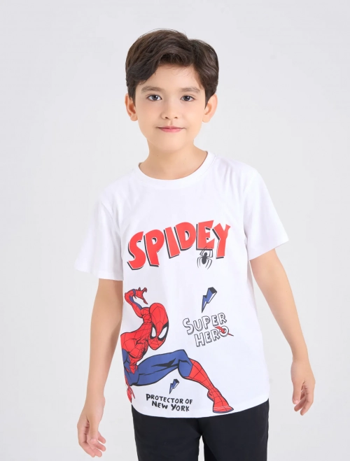 Áo phông bé trai cotton USA in hình Spiderman