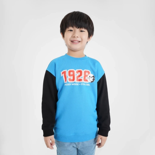 Áo nỉ bé trai phối màu in hình Mickey