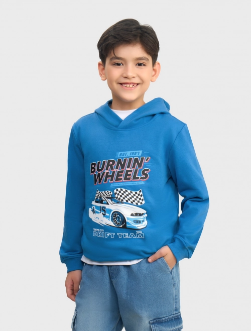 Áo nỉ bé trai cào lông có hình in