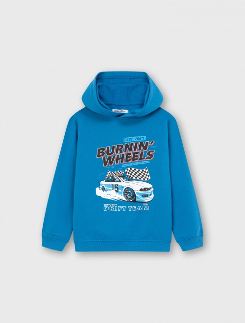 Áo nỉ bé trai cào lông có hình in