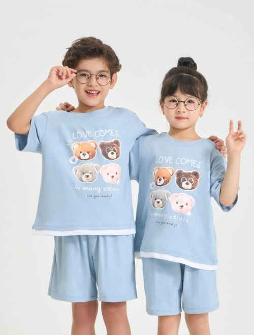 Bộ quần áo unisex trẻ em cộc tay quần soóc