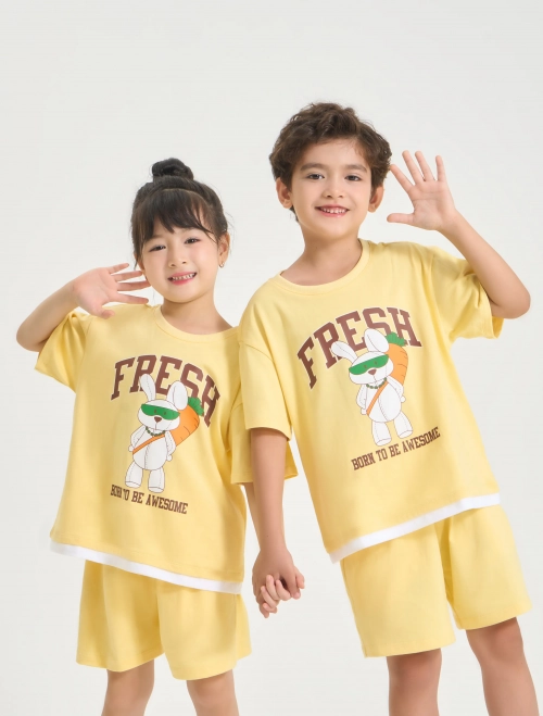 Bộ quần áo unisex trẻ em cộc tay quần soóc