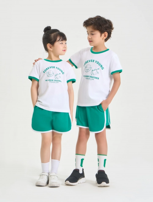 Bộ quần áo unisex trẻ em cộc tay quần soóc phối màu