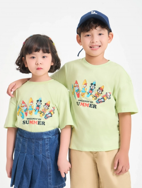 Áo phông unisex trẻ em cotton USA in hình Mickey&Friends