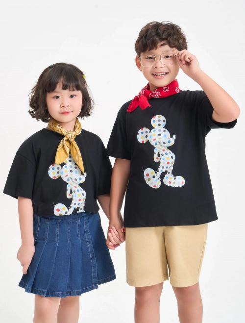 Áo phông unisex trẻ em cotton USA in hình Mickey&Friends