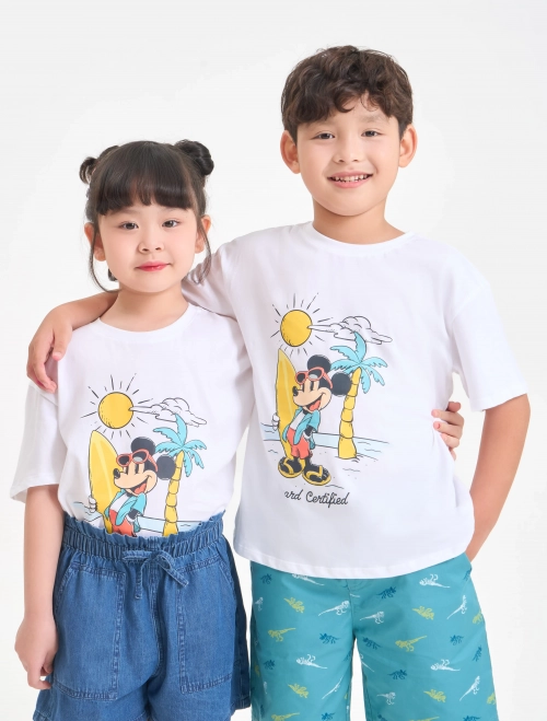 Áo phông unisex trẻ em cotton USA in hình Mickey&Friends
