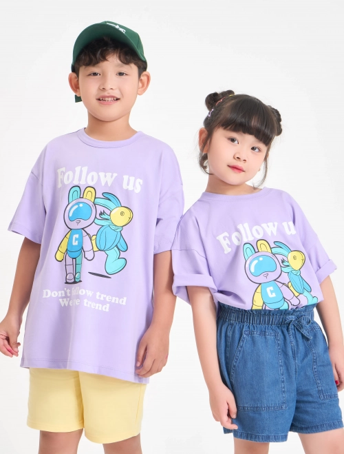 Áo phông unisex trẻ em cotton có hình in