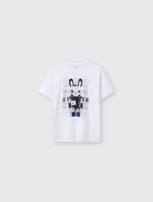 Áo phông unisex trẻ em cotton oversize có hình in