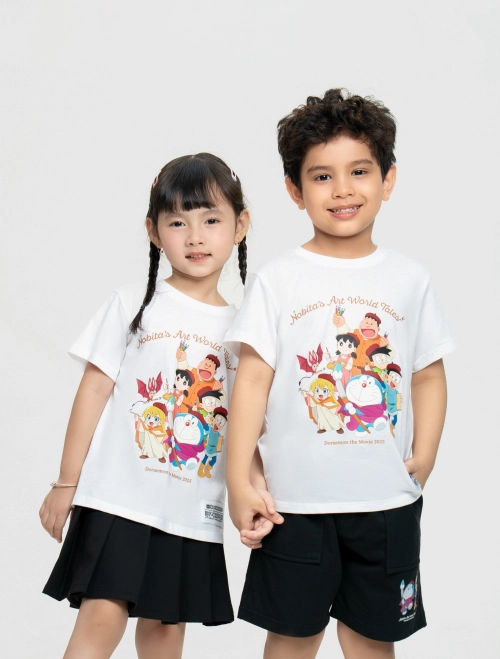 Áo phông unisex trẻ em Doraemon 