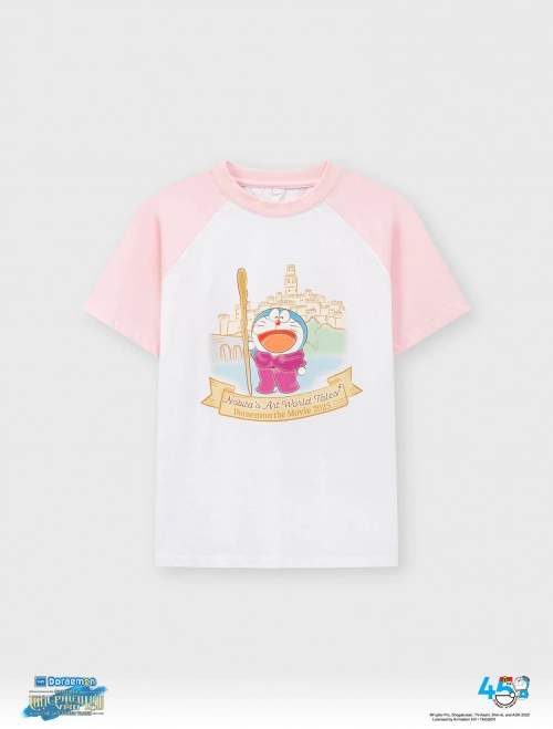 Áo phông unisex trẻ em in hình Doraemon
