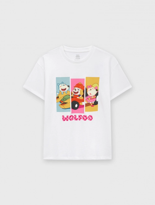 Áo phông trẻ em in hình Wolfoo